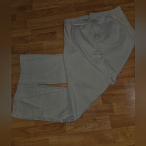 Vintage In Due Time Maternity Khaki Pants Adjustable Waist Stretch Panels Sz 12